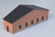 BuBi Model Z60127 - Z - Backstein-Ringlokschuppen, rechtes Segment
